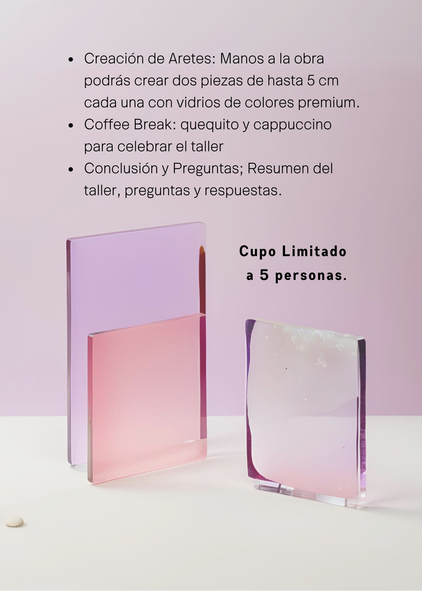 GLASS CLASS: Crea tus propios aretes. Sabado 9 de agosto