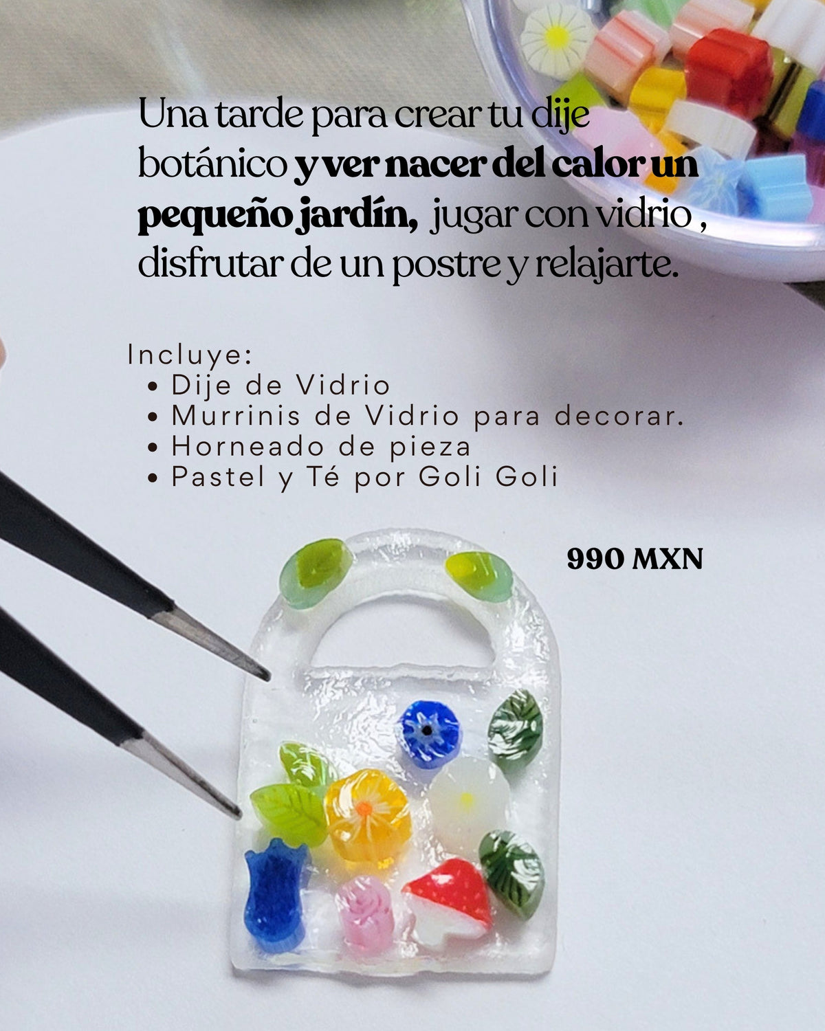 Experiencia Taller: Jardín de Vidrio y Pastel de Flores